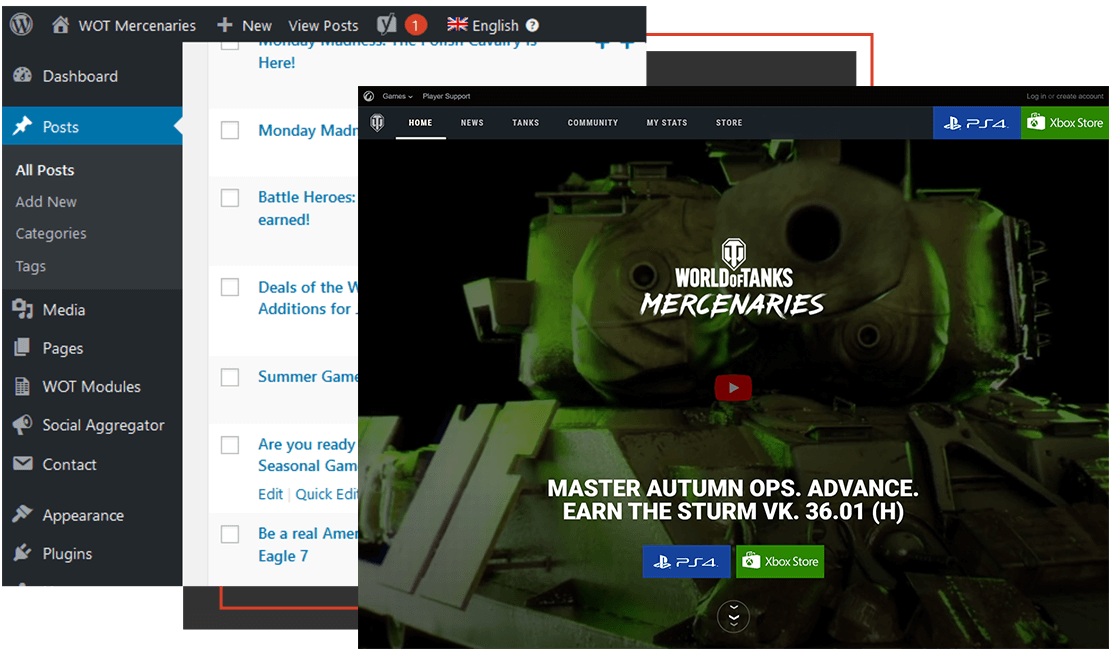 Wargaming Mercenaries website backend